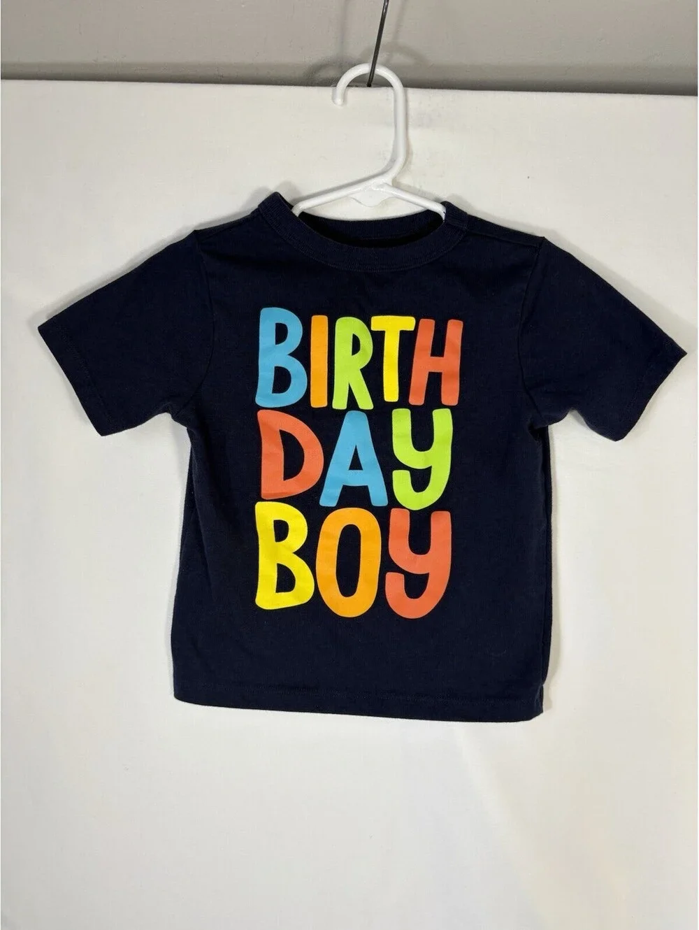 The Children’s Place Birthday Boy Shirt 2T Navy Multicolor Graphic Toddler Tee